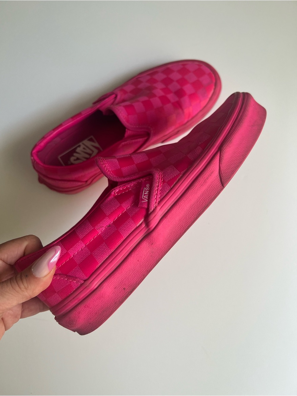 Vans Kids Checkerboard Slip-On Sneakers - Hot Pink